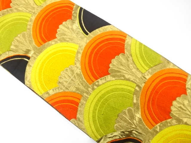 JAPANESE KIMONO / ANTIQUE FUKURO OBI / SILK / WOVEN SEIGAIHA